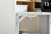 Prévente SoBuy FWT109-WN Bureau pliant gain de place 63 cm avec 2 tiroirs et étagères – Blanc et bois