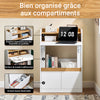 Prévente SoBuy FWT109-WN Bureau pliant gain de place 63 cm avec 2 tiroirs et étagères – Blanc et bois