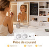 SoBuy FWT114-E-W Coiffeuse Blanche avec Miroir LED, USB-C et 5 Tiroirs – 120 cm