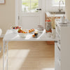 SoBuy FWT115-W Îlot Central de Cuisine à Table Pliante Extensible – Plan de Travail, Rangement – 65,3×199,5×120 cm, Blanc