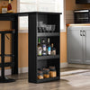 SoBuy FWT17-II-SCH Table de Bar Haute de Cuisine Table Mange Debout pour Petits Espaces, Bar pour Cuisine, Salon, Bureau ou Bar à Café Noire 112 x 57 x 106 cm