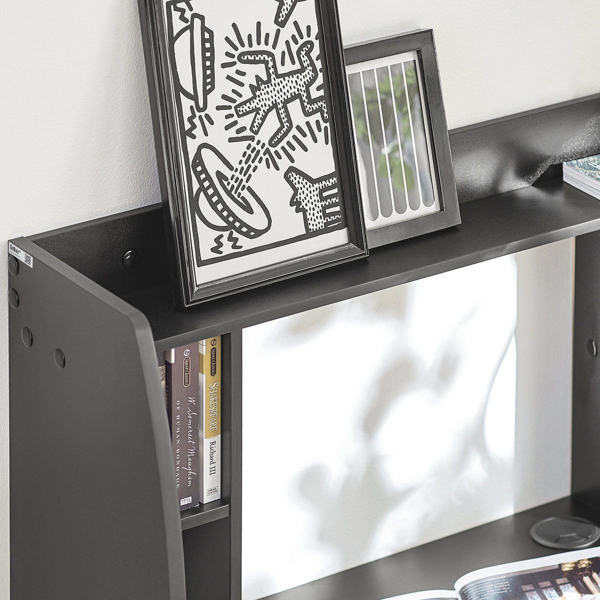 SoBuy FWT18-Sch Table Murale Bureau avec Étagère intégrée Armoire de Rangement Murale