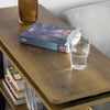 SoBuy FWT83-PF Table d'appoint Rotative, Bout de Canapé à Roulettes, Table Console Mobile avec 2 étagères et 6 roulettes