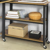 SoBuy FWT83-PF Table d'appoint Rotative, Bout de Canapé à Roulettes, Table Console Mobile avec 2 étagères et 6 roulettes