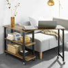 SoBuy FWT83-PF Table d'appoint Rotative, Bout de Canapé à Roulettes, Table Console Mobile avec 2 étagères et 6 roulettes