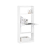 SoBuy FWT92-H-W Bureau Gaming Bureau avec Rangement Table Pliable d'Ordinateur Rabattable Table Gaming Desk Multifonctionnel avec Etagères de Rangement Blanc 64x58x145cm