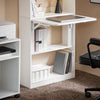 SoBuy FWT92-H-W Bureau Gaming Bureau avec Rangement Table Pliable d'Ordinateur Rabattable Table Gaming Desk Multifonctionnel avec Etagères de Rangement Blanc 64x58x145cm