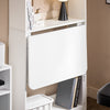 SoBuy FWT92-H-W Bureau Gaming Bureau avec Rangement Table Pliable d'Ordinateur Rabattable Table Gaming Desk Multifonctionnel avec Etagères de Rangement Blanc 64x58x145cm