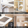 SoBuy FWT92-H-W Bureau Gaming Bureau avec Rangement Table Pliable d'Ordinateur Rabattable Table Gaming Desk Multifonctionnel avec Etagères de Rangement Blanc 64x58x145cm