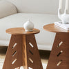 SoBuy HFBT01-BRTable d'appoint Ronde en Bois Table Basse Ronde Table de Nuit Table de Chevet Bouts de Canapé en Tenons et Mortaises