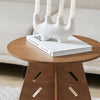 SoBuy HFBT01-BRTable d'appoint Ronde en Bois Table Basse Ronde Table de Nuit Table de Chevet Bouts de Canapé en Tenons et Mortaises