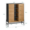 SoBuy HFSB04-SCH Buffet Commode Armoire de Rangement 92 x 40 x 119 cm, Noir Naturel