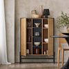 SoBuy HFSB04-SCH Buffet Commode Armoire de Rangement 92 x 40 x 119 cm, Noir Naturel