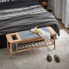 SoBuy HFSR02-N Banc à Chaussures Banc de Rangement Bout de lit Etagère à Chaussures Meuble de Rangement avec raccords à Tenon