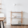 SoBuy HSTR01-H-HG Bibliothèque à 3 Niveaux, Étagère de Rangement, Étagère sur Pied en Bois à 3 Étages, Table d’Entrée, Table Console pour Salon, Bureau, Chambre, 100x33x88cm, Gris