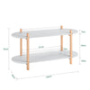 SoBuy HSTR01-HG Étagère de Rangement, Bibliothèque à 2 Niveaux, Table d'appoint en Bois à 2 Étages, Étagère sur Pied, Table Console, Petite Table Basse pour Salon, Bureau, Chambre, 100x33x52cm, Gris