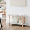 SoBuy HSTR01-HG Étagère de Rangement, Bibliothèque à 2 Niveaux, Table d'appoint en Bois à 2 Étages, Étagère sur Pied, Table Console, Petite Table Basse pour Salon, Bureau, Chambre, 100x33x52cm, Gris