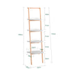 SoBuy HSTR02-K-HG Étagère Échelle, Bibliothèque à 4 Niveaux, Étagère de Rangement, Meuble de Rangement sur Pieds, Bibliothèque Murale, pour Bureau, Salon, Chambre, Cuisine, 44x39x169cm, Gris