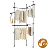 SoBuy KLS03-II-SCH Portant à vêtements télescopique robuste – Penderie ouverte réglable avec tringles pour chambre/dressing, Noir