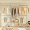 SoBuy KLS04-II-HG Portant à vêtements télescopique solide - Penderie ouverte réglable avec tringles et étagères, Porte manteau pour chambre/dressing, Gris