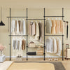 SoBuy KLS04-II-SCH Portant à vêtements télescopique solide - Penderie ouverte réglable avec tringles et étagères, Porte manteau pour chambre/dressing, Noir