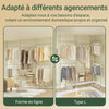SoBuy KLS04-II-HG Portant à vêtements télescopique solide - Penderie ouverte réglable avec tringles et étagères, Porte manteau pour chambre/dressing, Gris