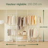 SoBuy KLS04-II-W Portant à vêtements télescopique solide - Penderie ouverte réglable avec tringles et étagères, Porte manteau pour chambre/dressing, Blanc
