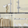 SoBuy KLS04-II-HG Portant à vêtements télescopique solide - Penderie ouverte réglable avec tringles et étagères, Porte manteau pour chambre/dressing, Gris