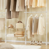 SoBuy KLS04-II-W Portant à vêtements télescopique solide - Penderie ouverte réglable avec tringles et étagères, Porte manteau pour chambre/dressing, Blanc