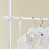 SoBuy KLS04-II-W Portant à vêtements télescopique solide - Penderie ouverte réglable avec tringles et étagères, Porte manteau pour chambre/dressing, Blanc