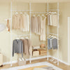SoBuy KLS04-II-W Portant à vêtements télescopique solide - Penderie ouverte réglable avec tringles et étagères, Porte manteau pour chambre/dressing, Blanc