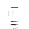 SoBuy KLS07-SCH Portant à vêtements télescopique solide - Penderie ouverte réglable avec tringles et étagères, Porte manteau pour chambre/dressing, Noir