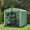 SoBuy KLS11-L-GR Abri de Jardin, Cabane de Jardin Exterieur Imperméable, abri Moto avec des Crochets, Garage pour Vélo et Outils, Abri Vélo, Rangement et Stockage, Vert, 159x219x165 cm