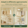 SoBuy KLS17-WN Portant à vêtements télescopique, Portant robuste, Penderie ouverte réglable avec étagères & tringles, Blanc Naturelle