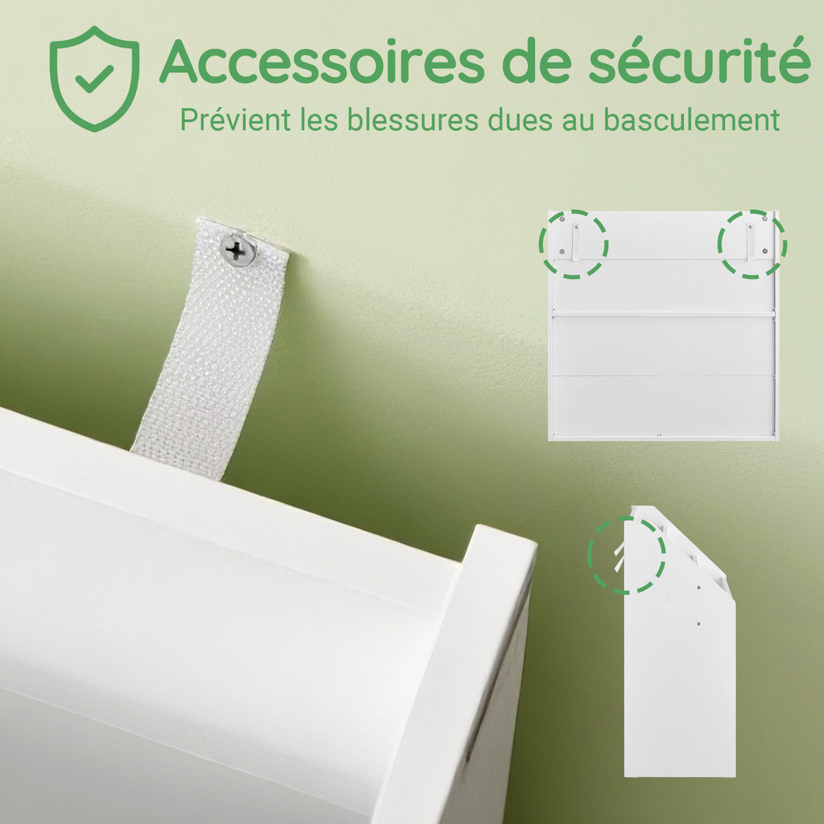 SoBuy KMB01-II-W Bibliothèque Enfant avec 3 Étagères, 2 Compartiments Ouverts, Coins Arrondis et Anti-Basculement – 68x30x68 cm, Blanc