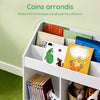 SoBuy KMB01-II-W Bibliothèque Enfant Rangement Jouet Enfant avec 3 Étagères et 2 Compartiments Ouverts Meuble Rangement Jouet Étagère Bibliothèque Porte-revues Blanc 68x30x68 cm