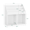 SoBuy KMB01-II-W Bibliothèque Enfant Rangement Jouet Enfant avec 3 Étagères et 2 Compartiments Ouverts Meuble Rangement Jouet Étagère Bibliothèque Porte-revues Blanc 68x30x68 cm