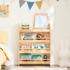 SoBuy KMB08-K-N Bibliotheque Enfant Étagère Livre Enfant 4 Niveaux Meuble Rangement Jouet Bibliothèque Meuble de Rangement Etagere Chambre Naturel 60x12x80cm