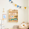 SoBuy KMB08-K-N Bibliotheque Enfant Étagère Livre Enfant 4 Niveaux Meuble Rangement Jouet Bibliothèque Meuble de Rangement Etagere Chambre Naturel 60x12x80cm
