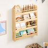 SoBuy KMB08-K-N Bibliotheque Enfant Étagère Livre Enfant 4 Niveaux Meuble Rangement Jouet Bibliothèque Meuble de Rangement Etagere Chambre Naturel 60x12x80cm