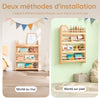 SoBuy KMB08-K-N Bibliotheque Enfant Étagère Livre Enfant 4 Niveaux Meuble Rangement Jouet Bibliothèque Meuble de Rangement Etagere Chambre Naturel 60x12x80cm