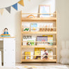 SoBuy KMB08-N Bibliotheque Enfant Étagère Livre Enfant 4 Niveaux Meuble Rangement Jouet Bibliothèque Meuble de Rangement Etagere Chambre Naturel 80x12x118cm