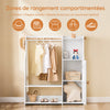 SoBuy KMB110-W Portant à Vêtements Enfant, Penderie pour Enfants, Garde-Robe Enfants, Étagère à Vêtement | Prévente