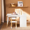 SoBuy KMB113-W Ensemble Table Enfant avec 2 Chaises, Table de Dessin, Bureau Enfant avec 1 Compartiment et 2 Boîtes de Rangement, Étudier et Jouer, Blanc