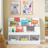 SoBuy KMB118-W Bibliothèque Enfant Meuble Rangement Jouet Enfant avec 3 Compartiments Petite Bibliotheque Livre 3 Niveaux Etagere Chambre Blanc 100x30x80cm