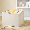 SoBuy KMB119-W Bibliotheque Enfant 3 Niveaux Bibliothèque Montessori avec Rangement Jouet et Paniers Tissu Meuble Chambre Enfant Etagere Chambre Blanc 80x40x80cm