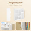 SoBuy KMB120-W Bibliothèque Enfant Rangement Jouet Enfant avec 9 Compartiments Meuble Rangement Jouet Étagère Bibliothèque Porte-revues Blanc 95x34x105 cm