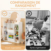SoBuy KMB55-W Bibliothèque Enfant Montessori 8 Compartiments – Meuble Rangement Jouets et Livres, Blanc