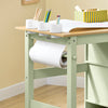SoBuy KMB60-GR Table Enfant avec Chaise Ensemble 2 Pièces Table et Chaise pour Enfant Bureau avec 2 Étagères Porte-Papier et Rangements Stylos Vert 80x50x66