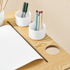 SoBuy KMB60-WN Table Enfant avec Chaise Ensemble 2 Pièces Table et Chaise pour Enfant Bureau avec 2 Étagères Porte-Papier et Rangements Stylos Blanc-Naturel 80x50x66